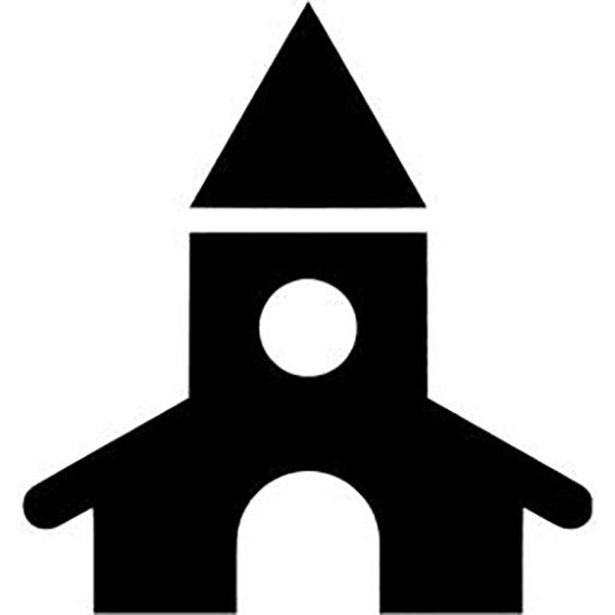 icon of black building with pointed steeple
